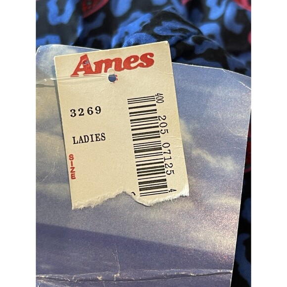 Land And Sea Vintage Ames Bold Blue Pink Floral Midi Elastic Waist Skirt M NWT - Picture 9 of 12